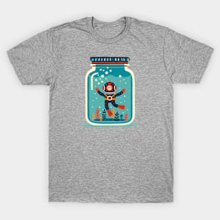 Aquatic Explorer in a Jar - Nautical Adventure Illustration T-Shirt